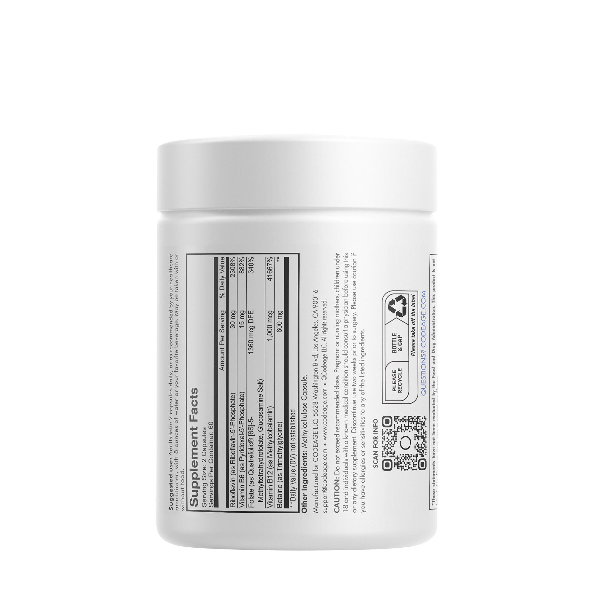 Methylfolate B Complex - 120 Capsules (60 Servings)